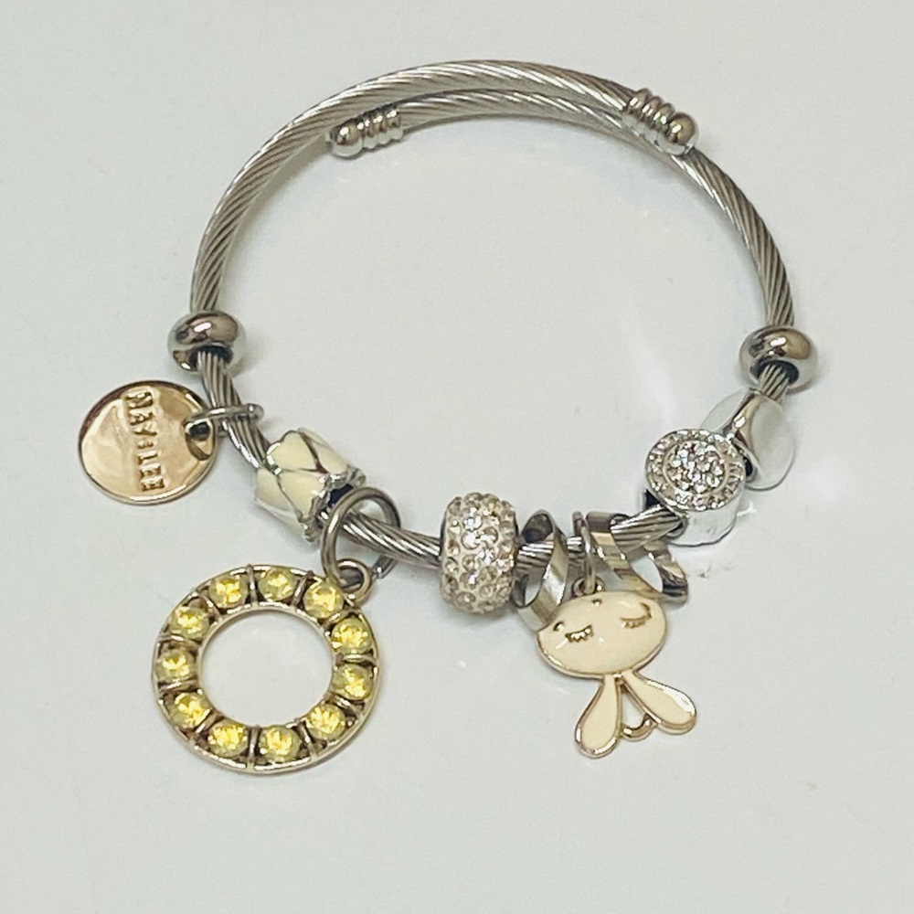 May Lee Bunny Charm Bracelet